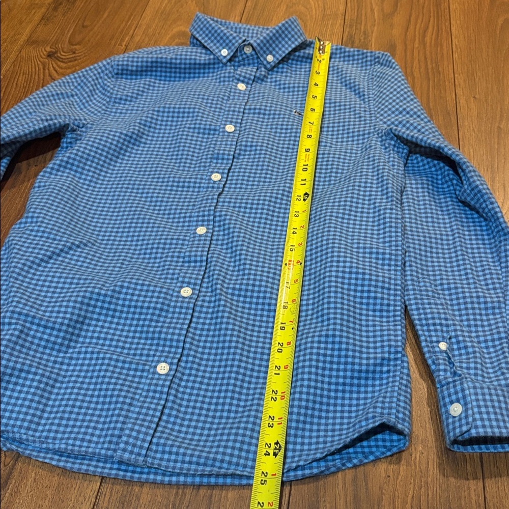 Vineyard Vines Blue Gingham Boys Flannel Shirt - Picture 9 of 9